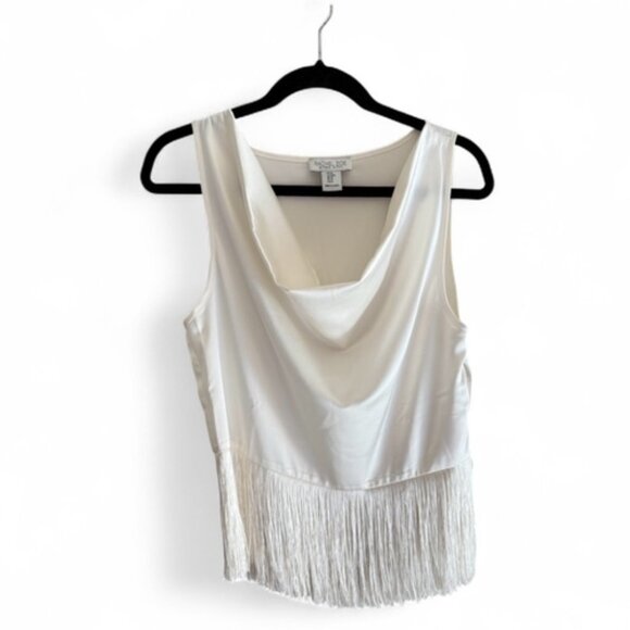 Tops - Elegant White Fringe Tank Top